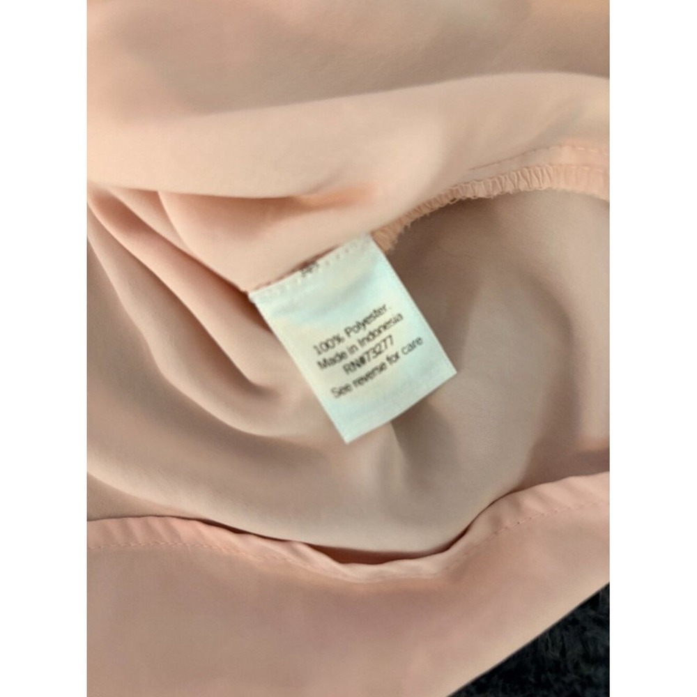 Nine West Blush Pink Button Up Blouse Womens L Long Sleeve Career Shirt Pocket - Picture 8 of 10